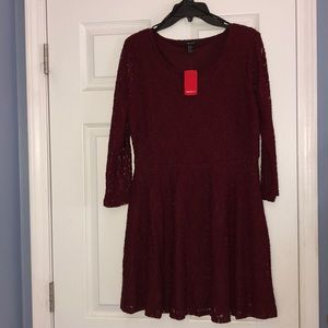 Maroon lace dress